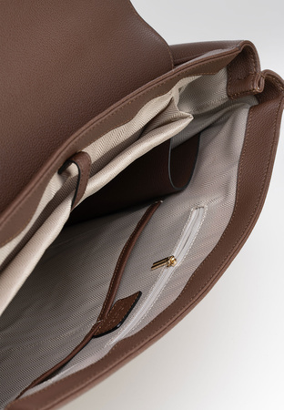 Duża brązowa torba-plecak 100% skóra