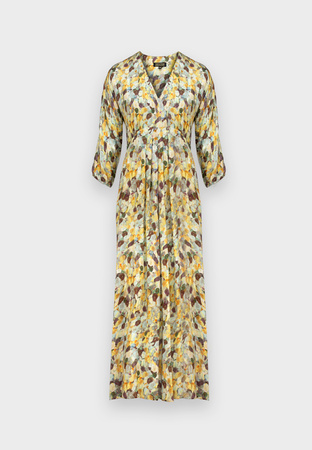 Długa wzorzysta sukienka z wiskozy