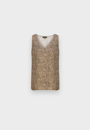 Wiskozowa bluzka na szerokich ramiączkach w drobną panterkę