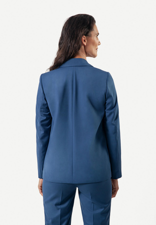 Niebieski żakiet o prostym kroju