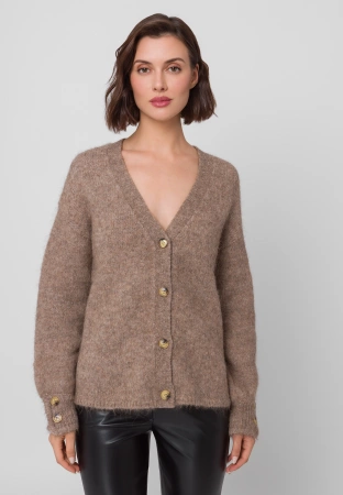 Beżowy kardigan z alpaką