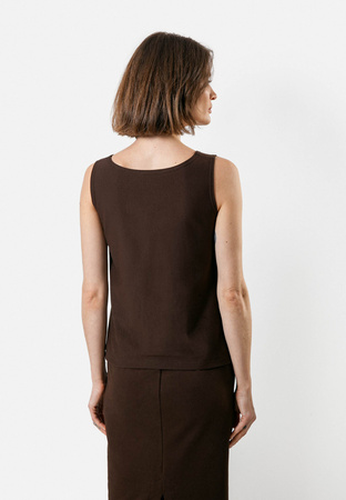 Brązowa bluzka na szerokich ramiączkach