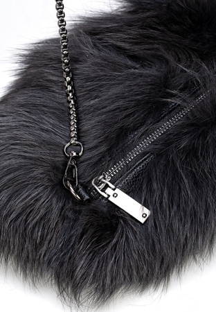 Szara torebka mufka z naturalnego futra