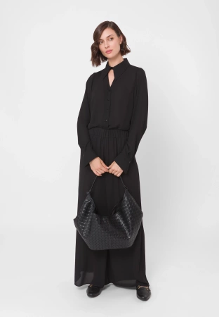 Czarna pleciona torba na ramię
