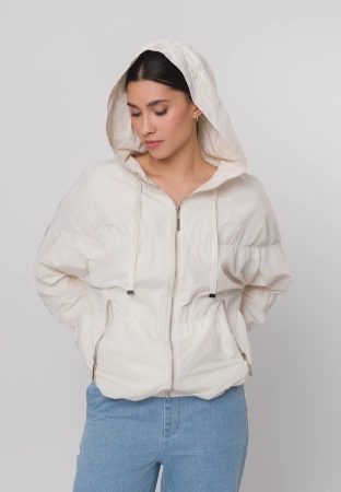 Przeciwdeszczowa kurtka oversize w kolorze jasnego beżu