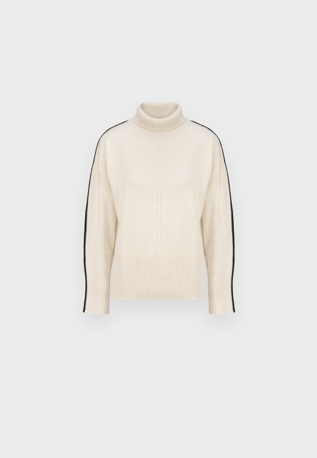 Wełniany golf ecru z lampasami