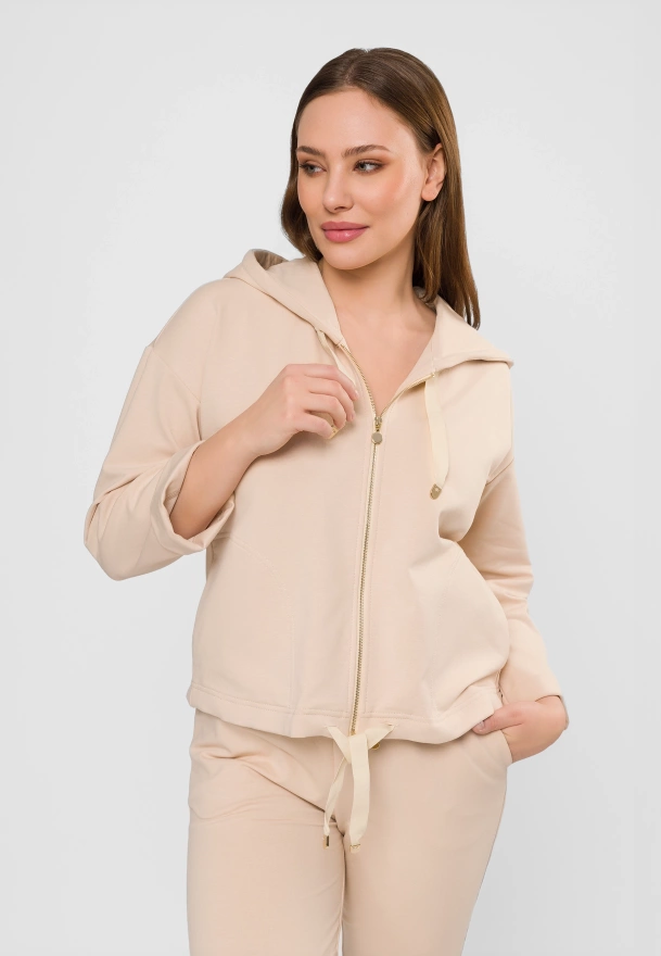 Bawełniana bluza w beżowym kolorze
