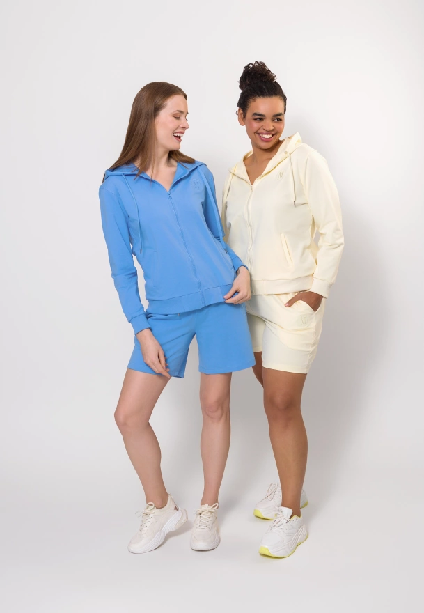 Bawełniana bluza na suwak w kolorze żółtym