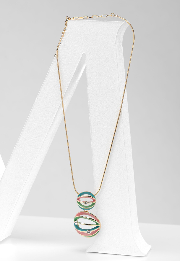 Naszyjnik z podwójną kolorową zawieszką