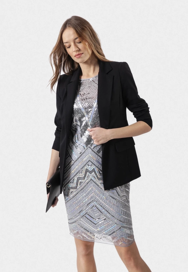 Srebrna cekinowa sukienka