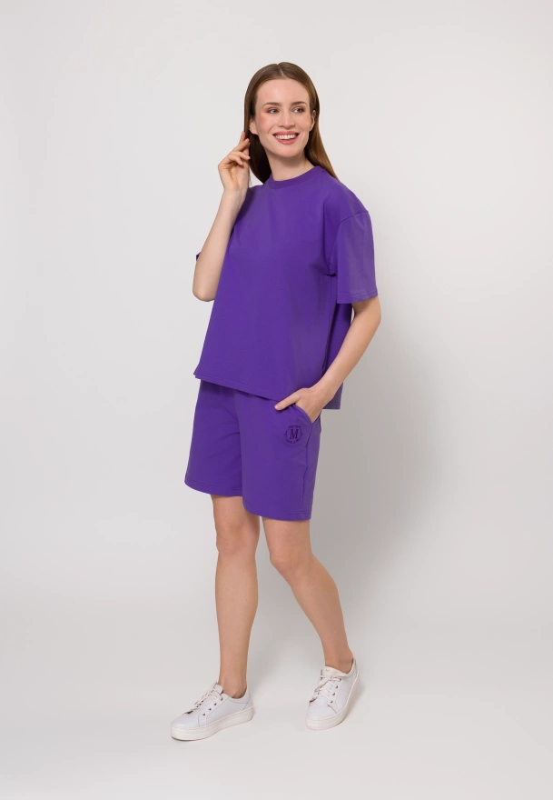 Bawełniane dresowe spodenki w kolorze fioletowym