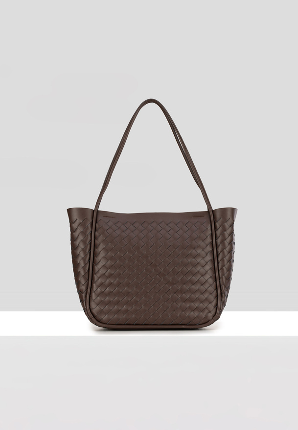 Brązowa pleciona shopperka