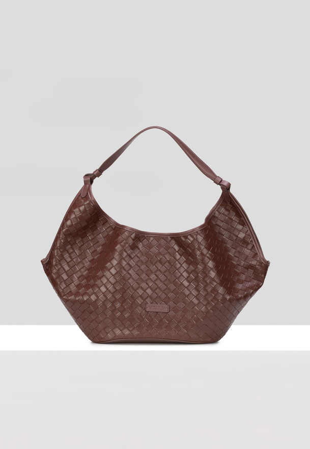 Brązowa pleciona torba na ramię