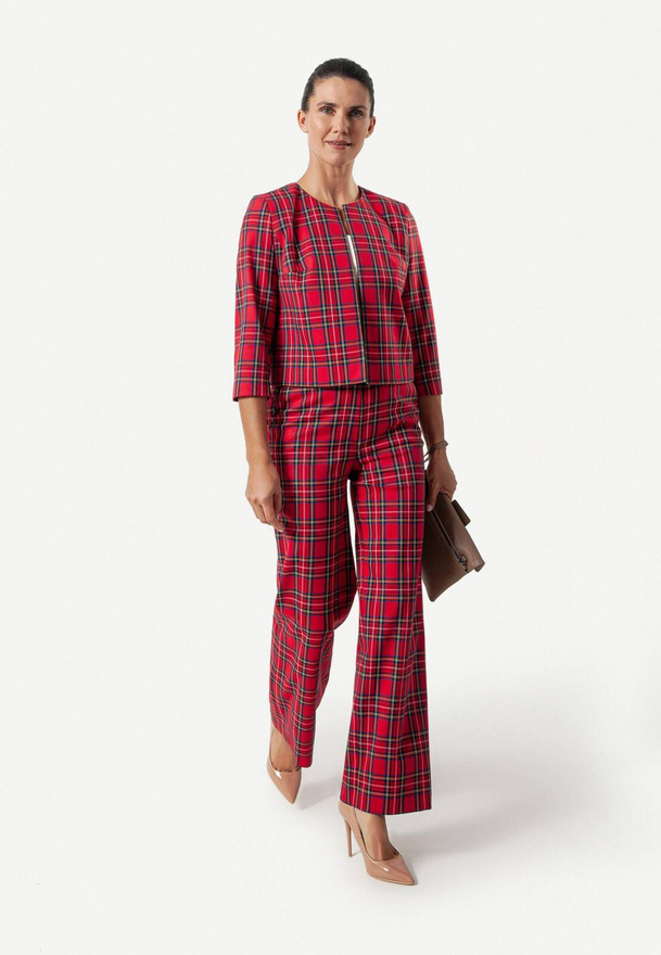 Szerokie spodnie w szkocką kratę