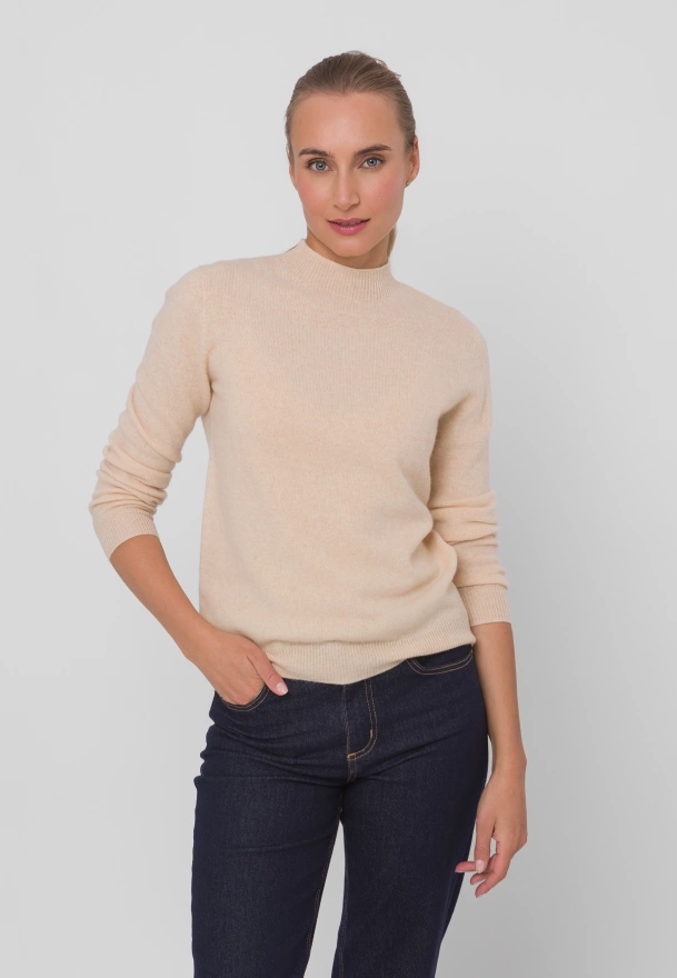 Beżowy półgolf 100% wełna