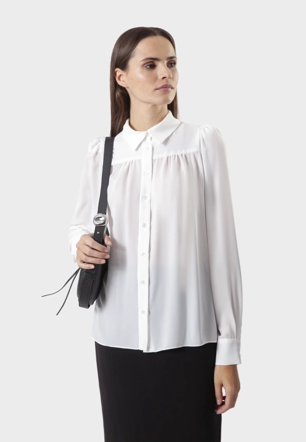 Ecru koszula z bufkami