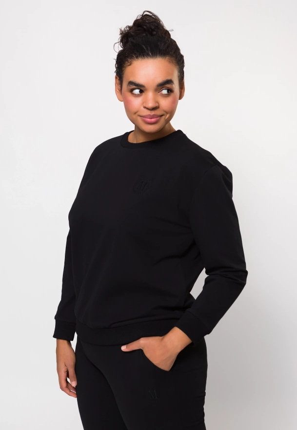 Czarna bawełniana bluza z aplikacją