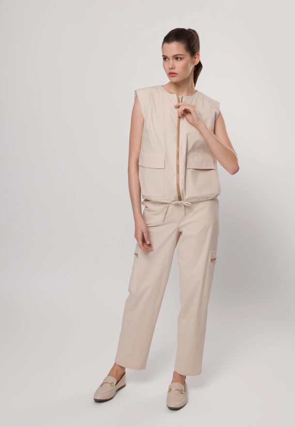 Bawełniana kamizelka na suwak