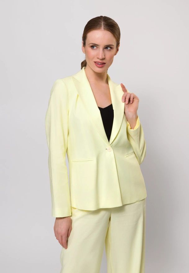 Żółty żakiet z wiskozą i lnem