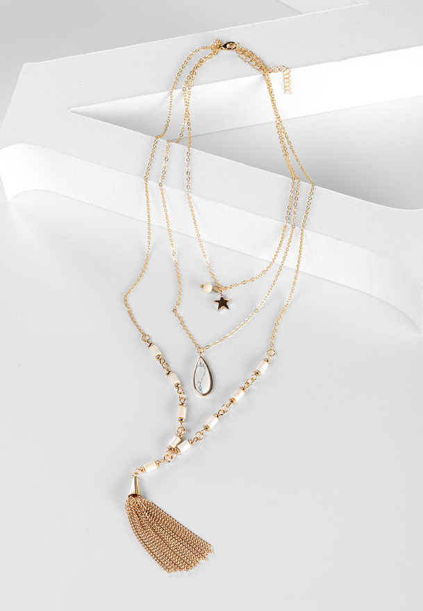 Kaskadowy naszyjnik z koralikami