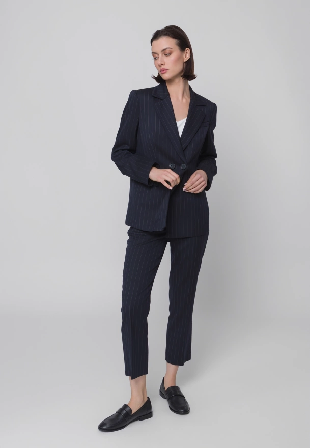 Granatowe cygaretki ⅞ w prążek