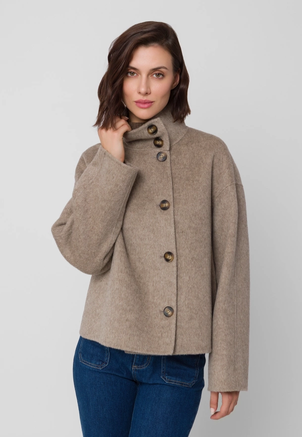 Beżowa kurtka double face