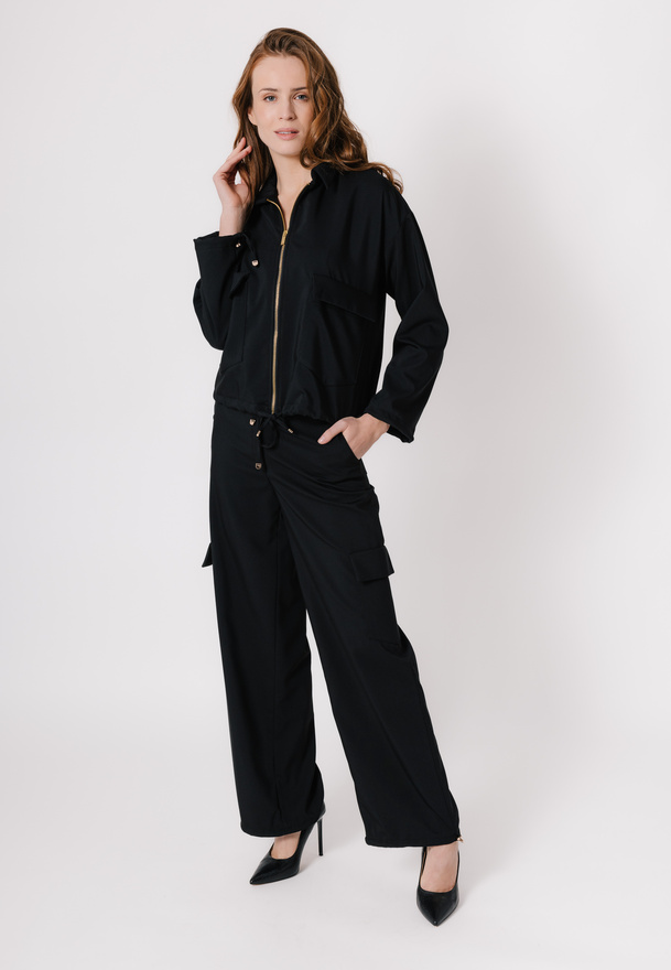 Szerokie spodnie z troczkami