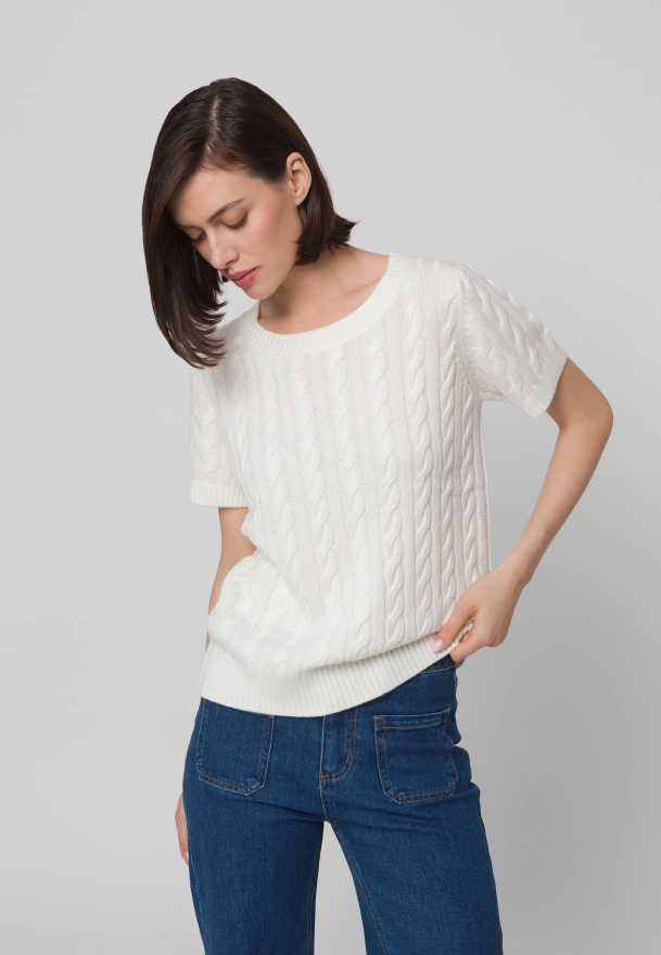 Dzianinowa bluzka w warkoczowy splot