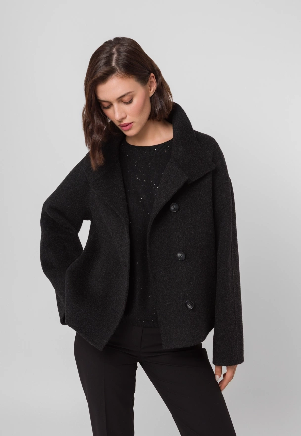 Czarna kurtka double face