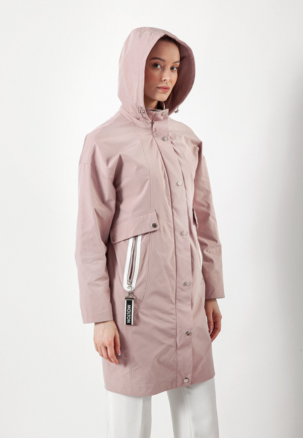 Kurtka przeciwdeszczowa w kolorze zgaszonego różu