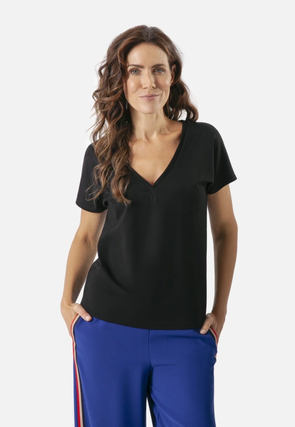 Bluzka z dekoltem V z wiskozą