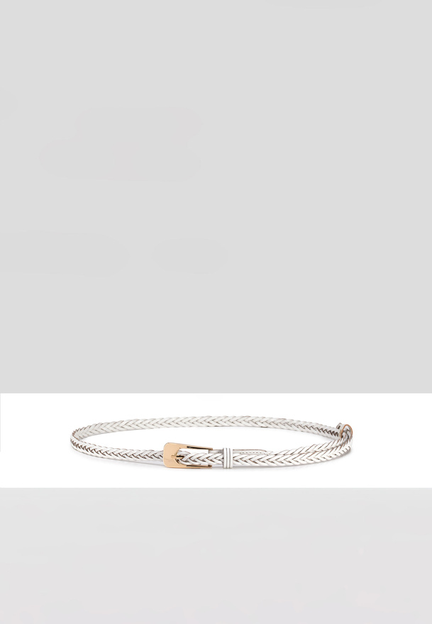 Cienki pleciony pasek w kolorze ecru