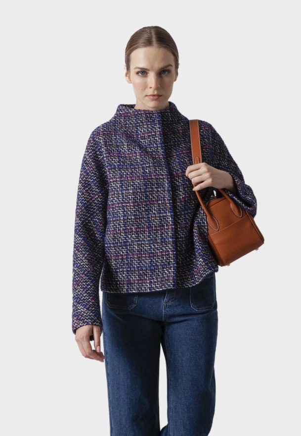 Kurtka wełniana ze stójką