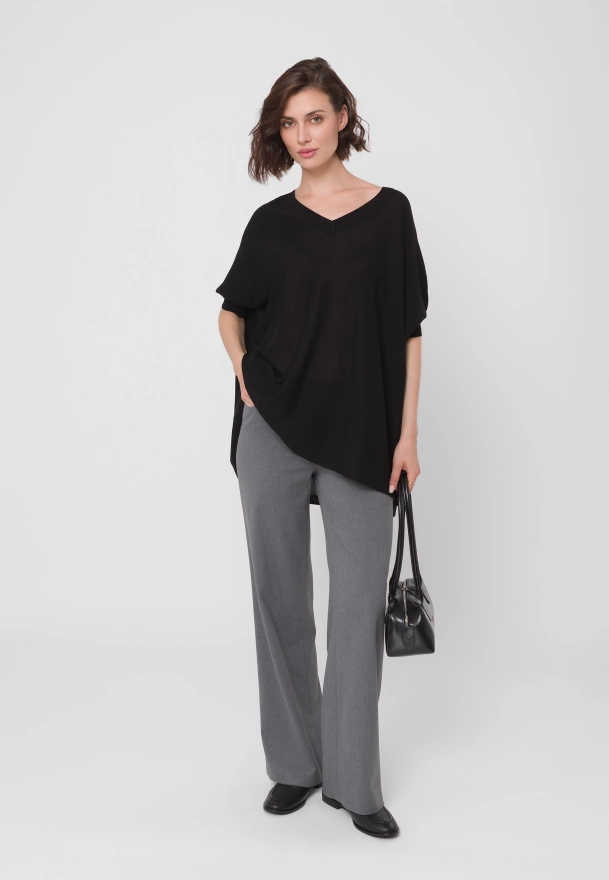 Garniturowe spodnie z szeroką nogawką