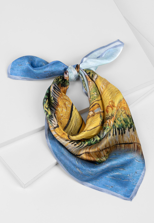 Jedwabna apaszka z pejzażem