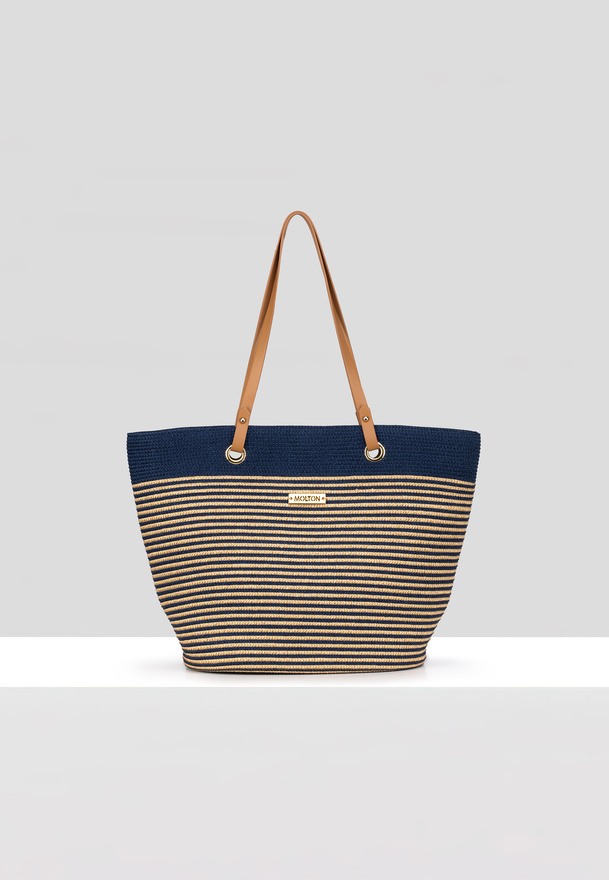 Duża letnia torba ze złotą nitką