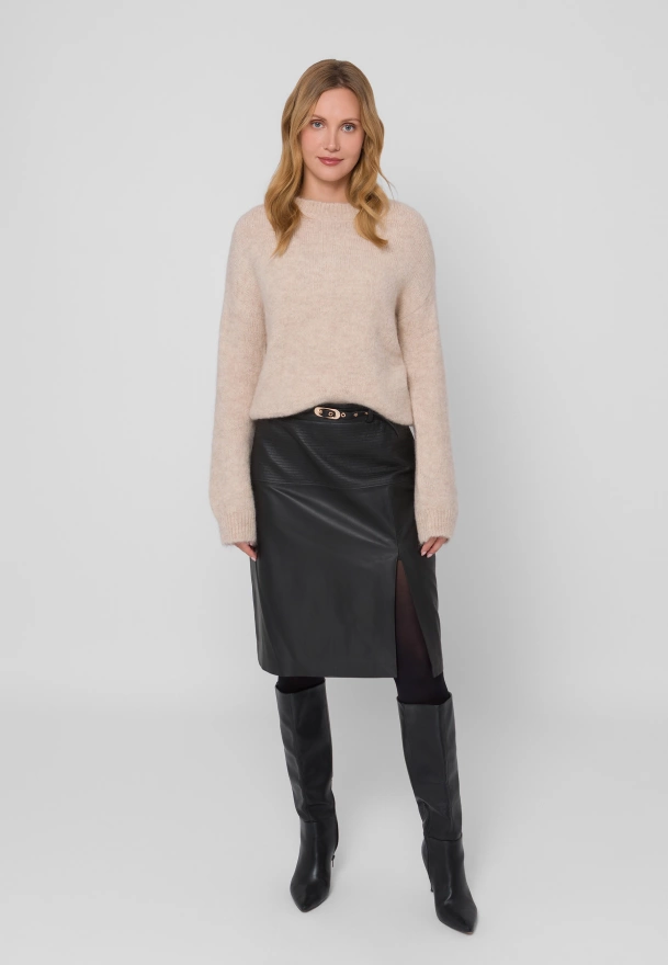 Beżowy sweter z alpaką