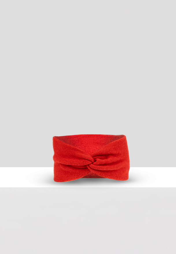Czerwona kaszmirowa opaska 
