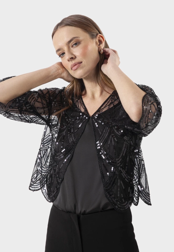 Czarne bolerko cekinowe