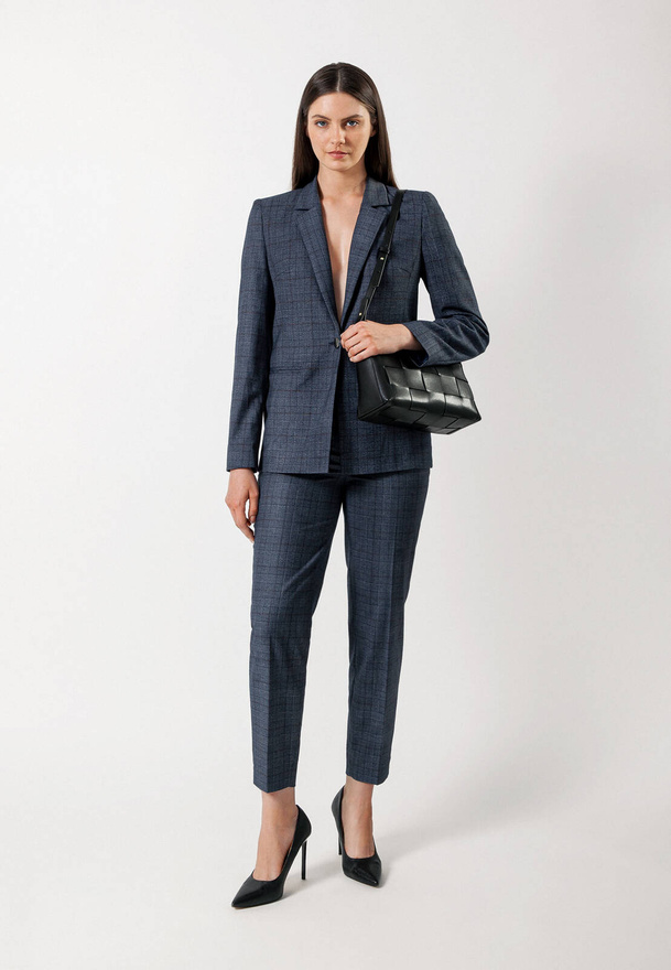 Szaro-granatowe cygaretki w kratę