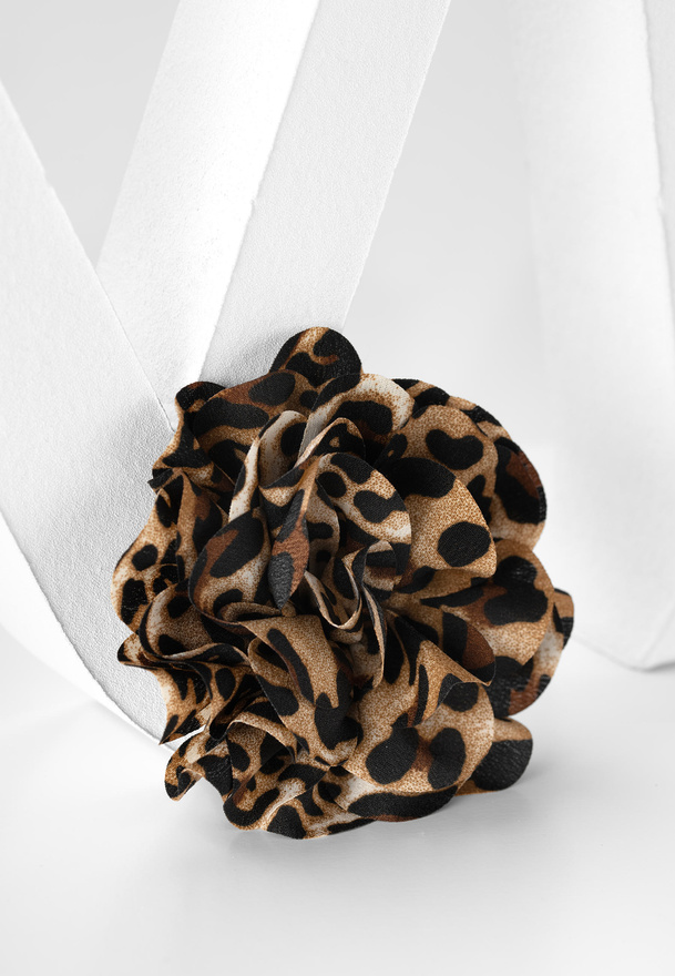 Broszka spinka w panterkowy wzór w odcieniach brązu