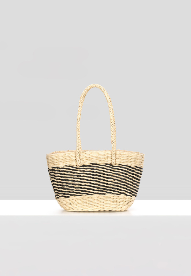 Beżowa pleciona torba