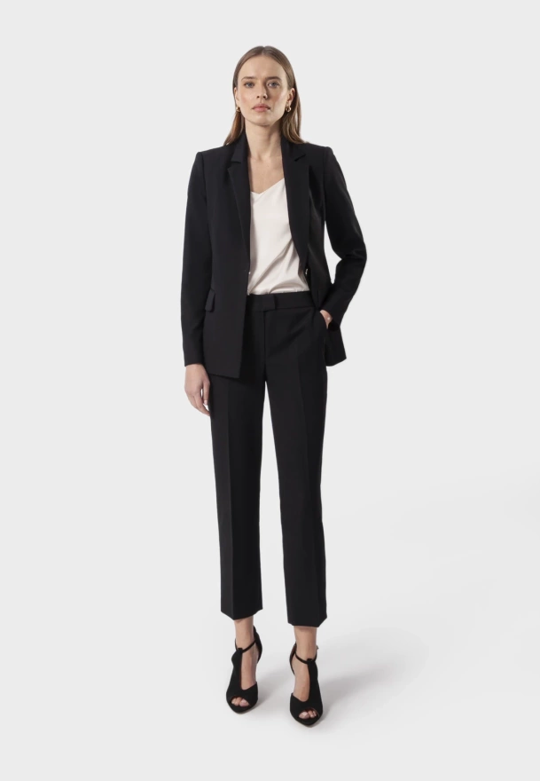 Czarne spodnie z prostą nogawką