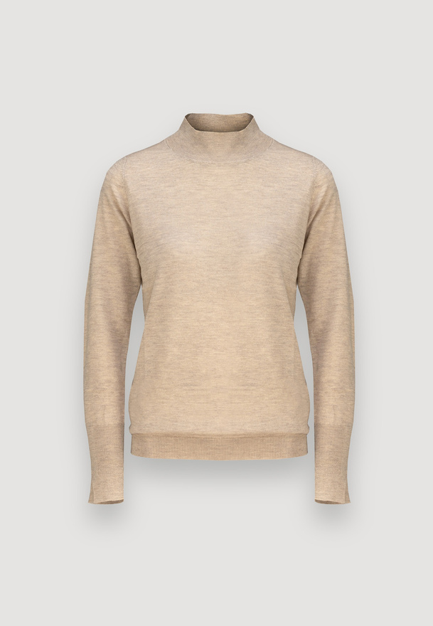 Beżowy półgolf z długim rękawem