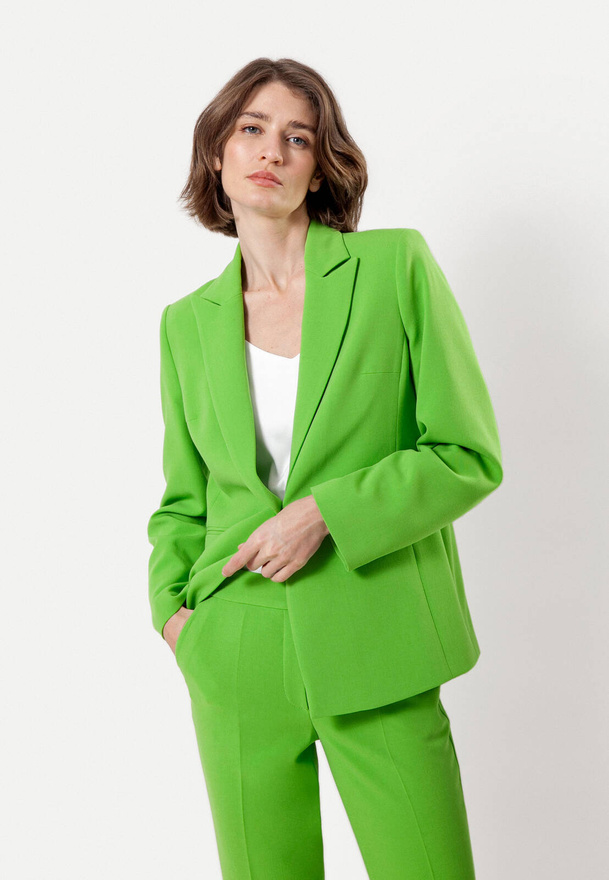 Limonkowy żakiet z wiskozy