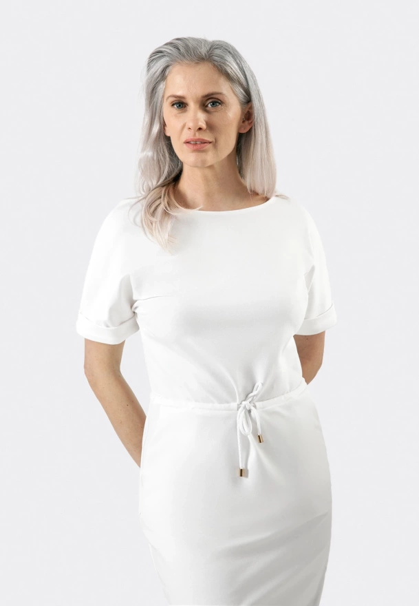 Biała dresowa sukienka