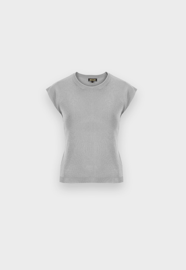 Dzianinowa bluzka z wiskozy w kolorze szarym