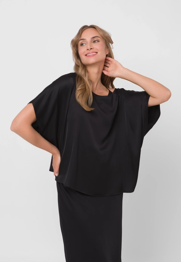 Wiskozowa bluzka z kimonowym rękawem