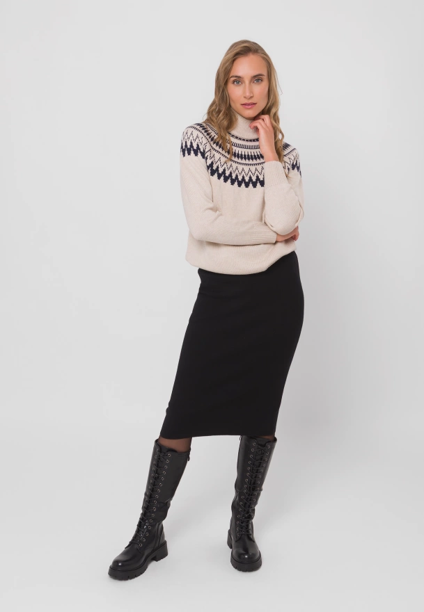 Czarna dzianinowa spódnica