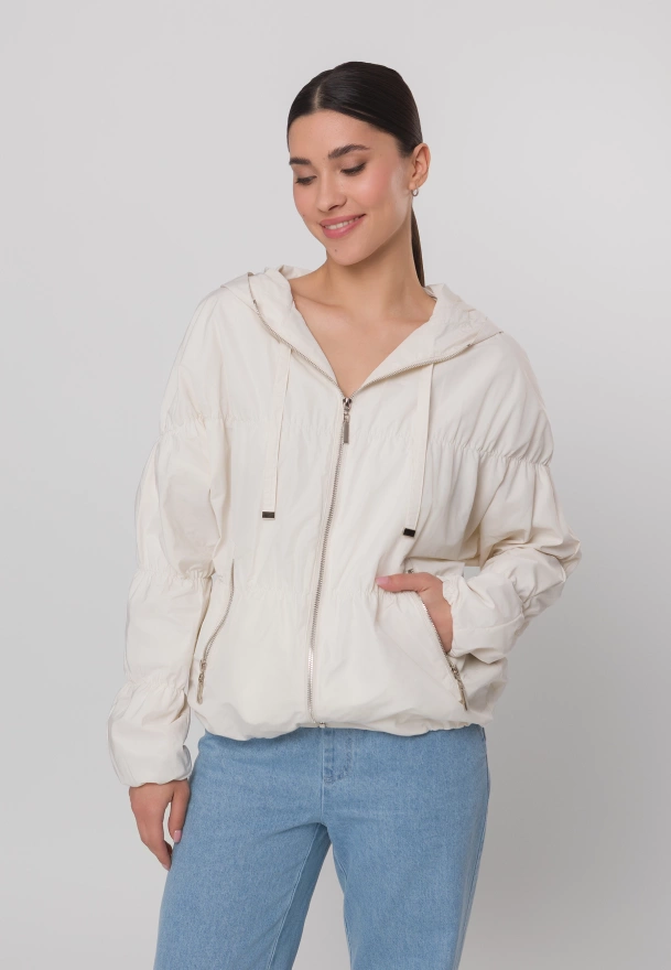 Przeciwdeszczowa kurtka oversize w kolorze jasnego beżu